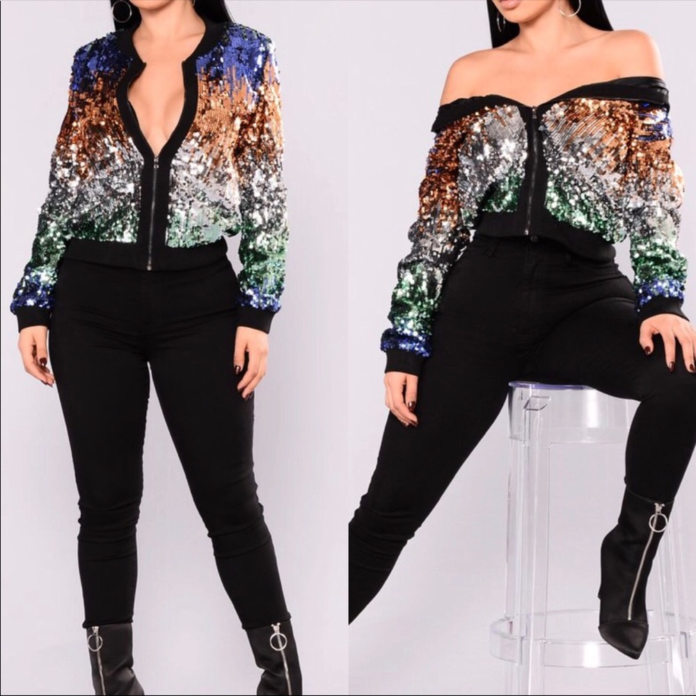NWT Sequin Bomber